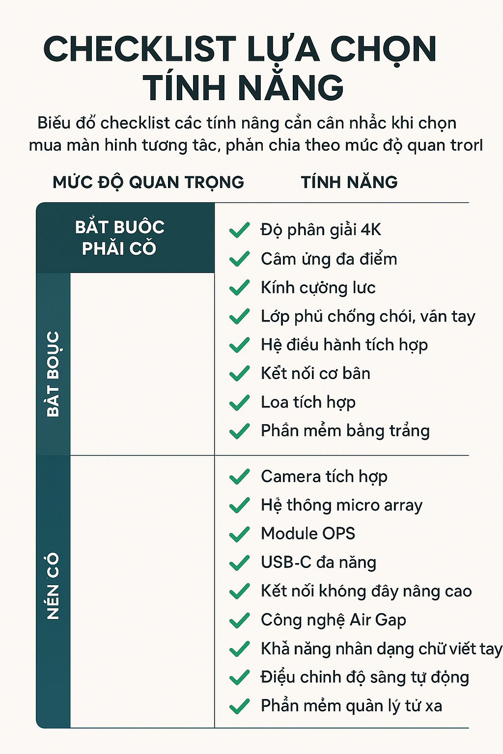 Những điểm cần lưu &yacute; khi lựa chọn m&agrave;n h&igrave;nh tương t&aacute;c